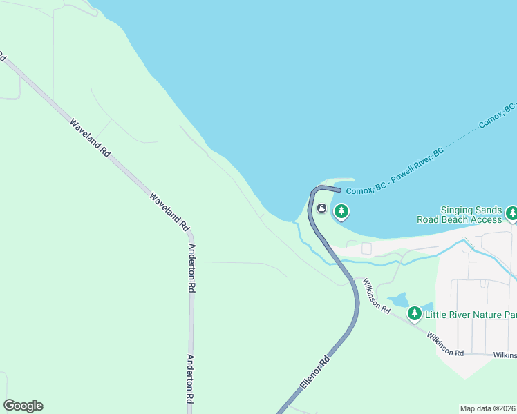map of restaurants, bars, coffee shops, grocery stores, and more near 1444 Wilkinson Road in Comox