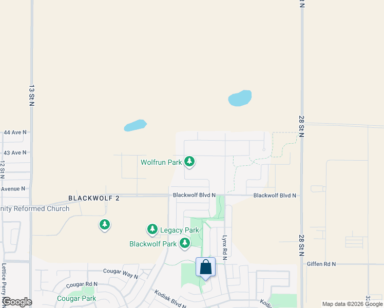 map of restaurants, bars, coffee shops, grocery stores, and more near 15 Greywolf Road North in Lethbridge