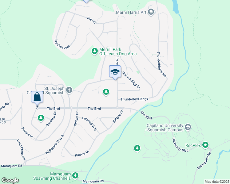 map of restaurants, bars, coffee shops, grocery stores, and more near 40409 Perth Drive in Squamish