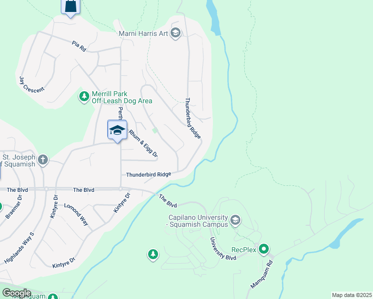 map of restaurants, bars, coffee shops, grocery stores, and more near 2002 Glacier Heights Place in Squamish