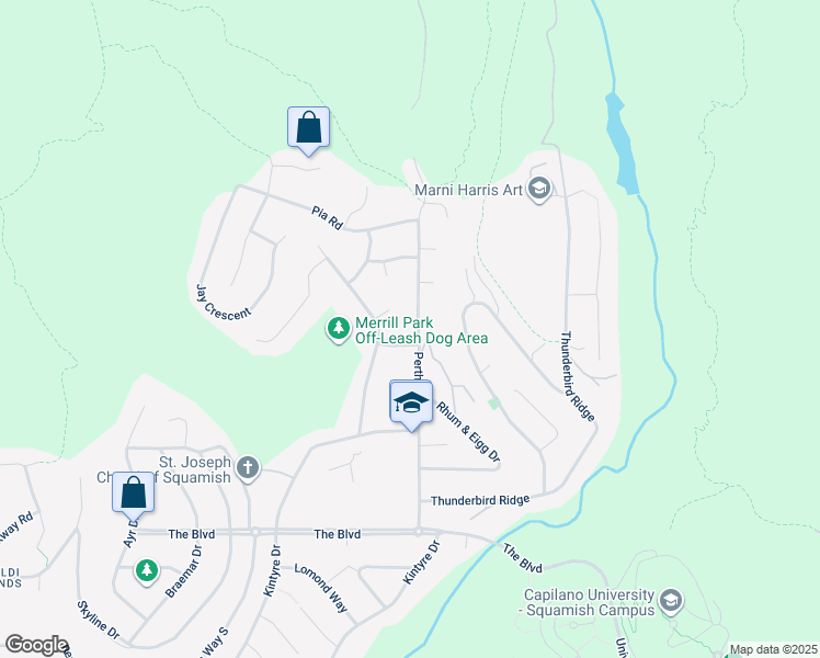 map of restaurants, bars, coffee shops, grocery stores, and more near 40613 Perth Drive in Squamish