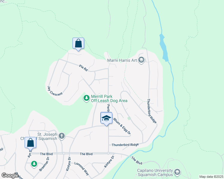 map of restaurants, bars, coffee shops, grocery stores, and more near 40628 Perth Drive in Squamish