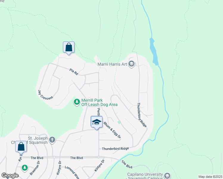 map of restaurants, bars, coffee shops, grocery stores, and more near 1024 Glacier View Drive in Squamish