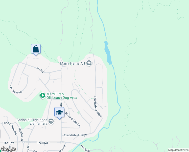 map of restaurants, bars, coffee shops, grocery stores, and more near 40755 Thunderbird Ridge in Squamish