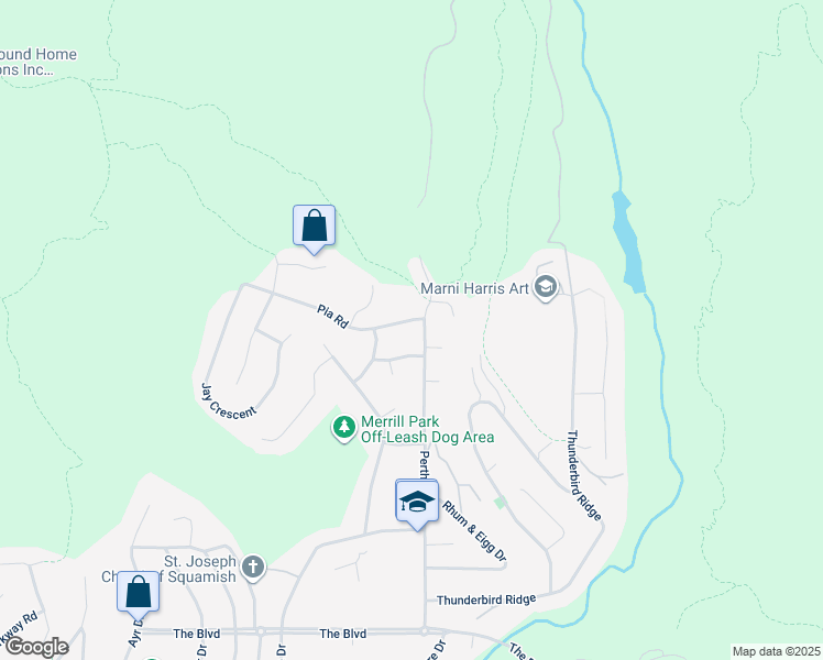 map of restaurants, bars, coffee shops, grocery stores, and more near 1000 Pia Road in Squamish