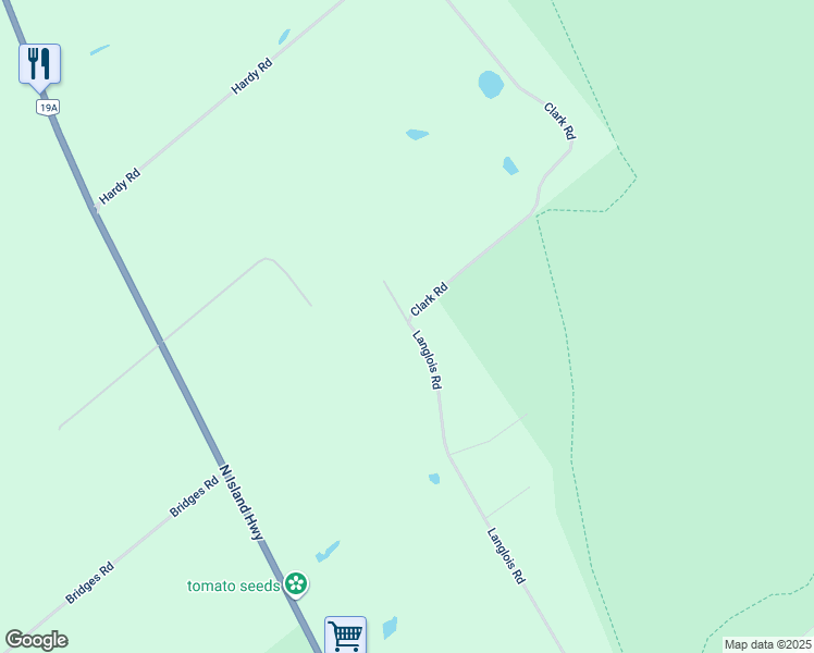 map of restaurants, bars, coffee shops, grocery stores, and more near 5481 Langlois Road in Courtenay