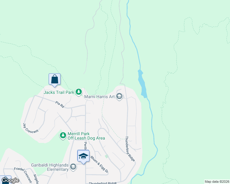 map of restaurants, bars, coffee shops, grocery stores, and more near 40777 Thunderbird Ridge in Squamish
