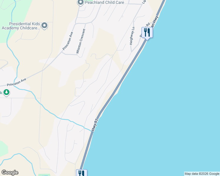 map of restaurants, bars, coffee shops, grocery stores, and more near 6353 Renfrew Road in Peachland
