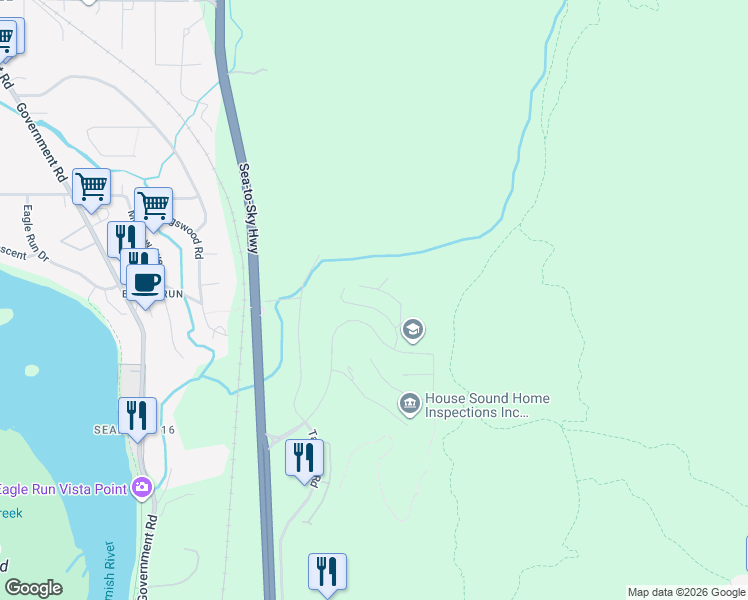 map of restaurants, bars, coffee shops, grocery stores, and more near 41314 Horizon Drive in Squamish