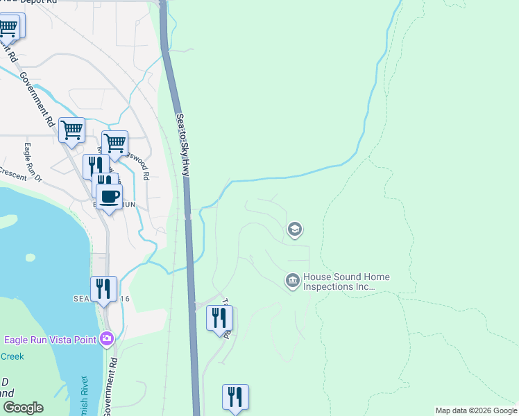 map of restaurants, bars, coffee shops, grocery stores, and more near 41322 Horizon Drive in Squamish