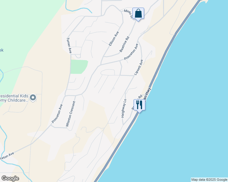 map of restaurants, bars, coffee shops, grocery stores, and more near 6181 Gummow Road in Peachland
