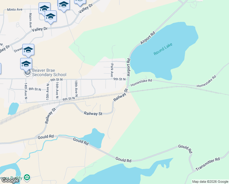 map of restaurants, bars, coffee shops, grocery stores, and more near 14 Sunrise Place in Kenora