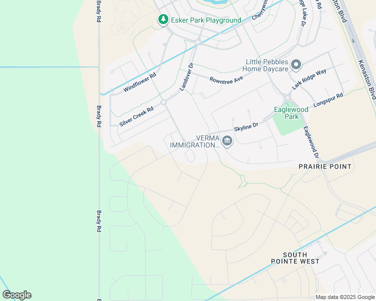 map of restaurants, bars, coffee shops, grocery stores, and more near Castlebrook Drive in Winnipeg