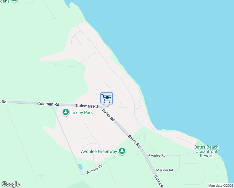map of restaurants, bars, coffee shops, grocery stores, and more near 5920 Mosley Road in Courtenay