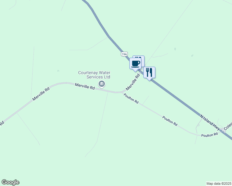 map of restaurants, bars, coffee shops, grocery stores, and more near 2675 Merville Road in Comox Valley