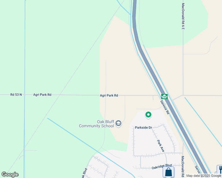map of restaurants, bars, coffee shops, grocery stores, and more near 190 Agri Park Road in Oak Bluff