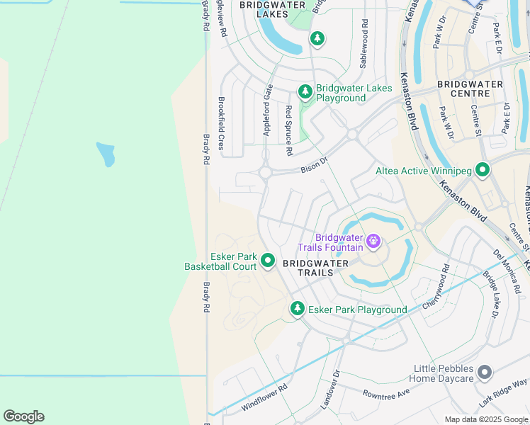 map of restaurants, bars, coffee shops, grocery stores, and more near 195 Appleford Gate in Winnipeg