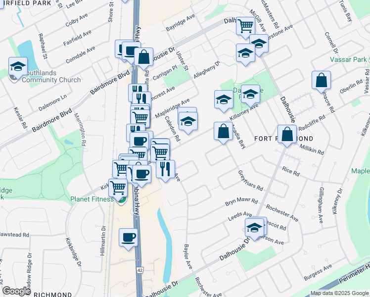 map of restaurants, bars, coffee shops, grocery stores, and more near 88 Killarney Avenue in Winnipeg