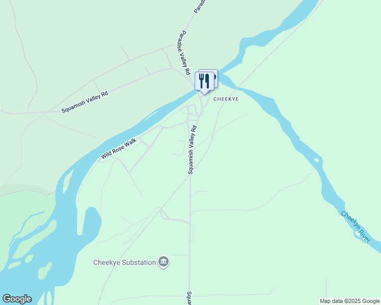 map of restaurants, bars, coffee shops, grocery stores, and more near 60050 Squamish Valley Road in Squamish
