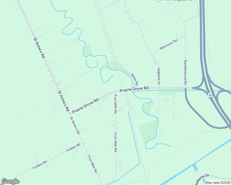 map of restaurants, bars, coffee shops, grocery stores, and more near 3 Four Mile Road in Winnipeg