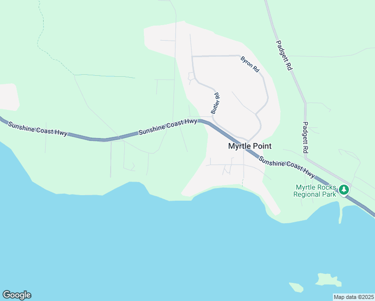map of restaurants, bars, coffee shops, grocery stores, and more near 2950 Old Pebble Beach Road in Powell River