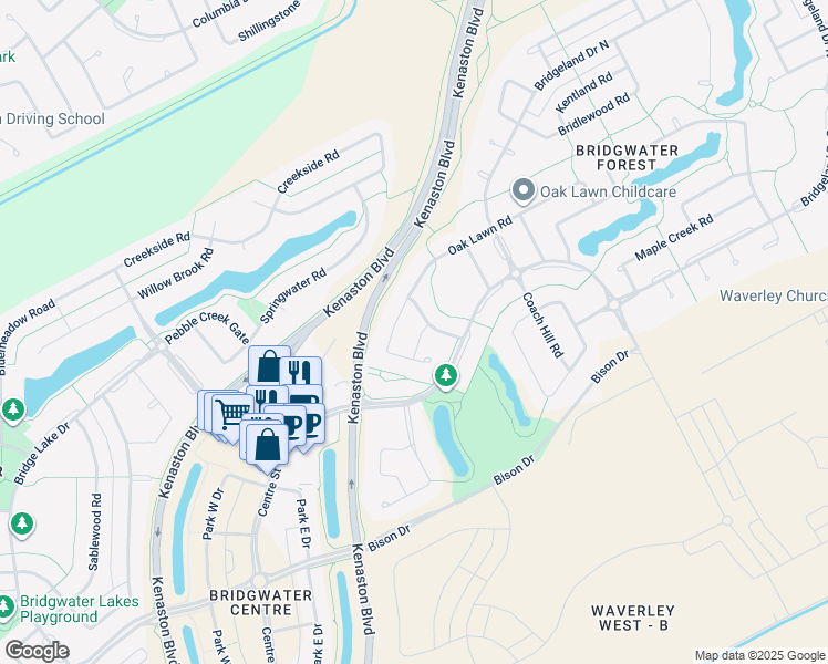 map of restaurants, bars, coffee shops, grocery stores, and more near 11 Hawkstone Street in Winnipeg