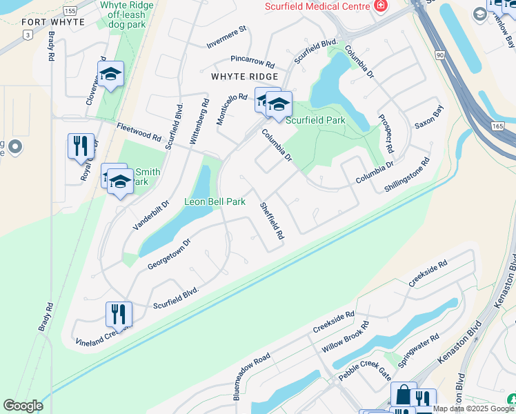 map of restaurants, bars, coffee shops, grocery stores, and more near 181 Sheffield Road in Winnipeg