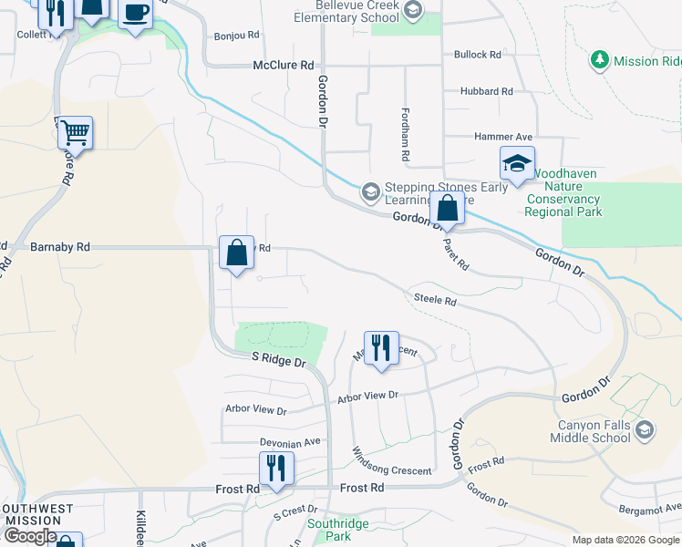 map of restaurants, bars, coffee shops, grocery stores, and more near in Kelowna