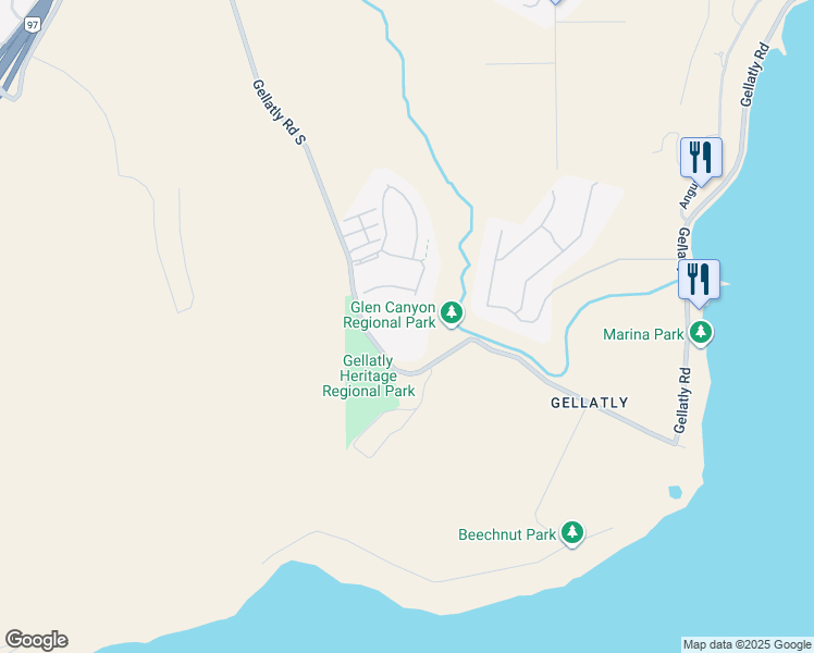 map of restaurants, bars, coffee shops, grocery stores, and more near 4035 Gellatly Road South in West Kelowna