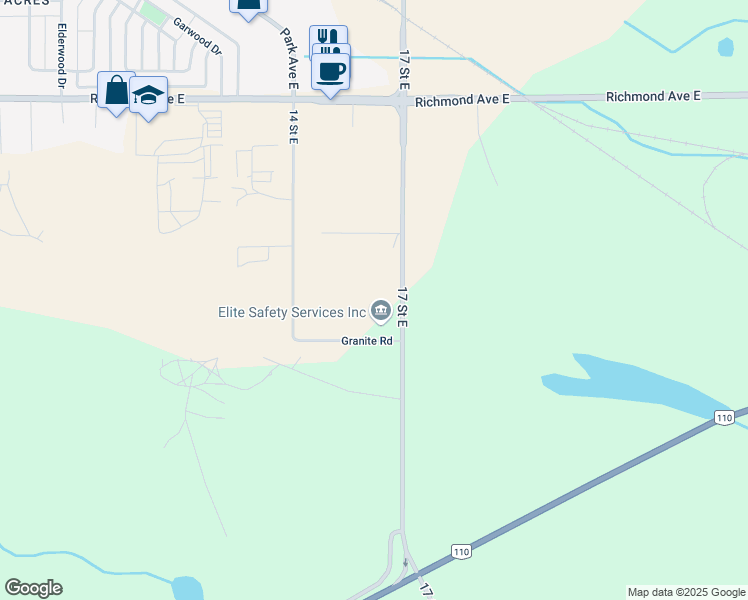 map of restaurants, bars, coffee shops, grocery stores, and more near 1838 17 Street East in Brandon