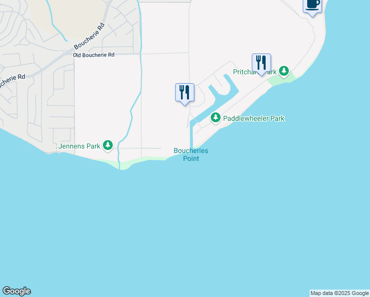 map of restaurants, bars, coffee shops, grocery stores, and more near 4022 Pritchard Drive in West Kelowna