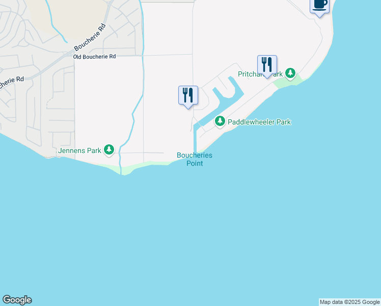map of restaurants, bars, coffee shops, grocery stores, and more near 4022 Pritchard Drive in West Kelowna