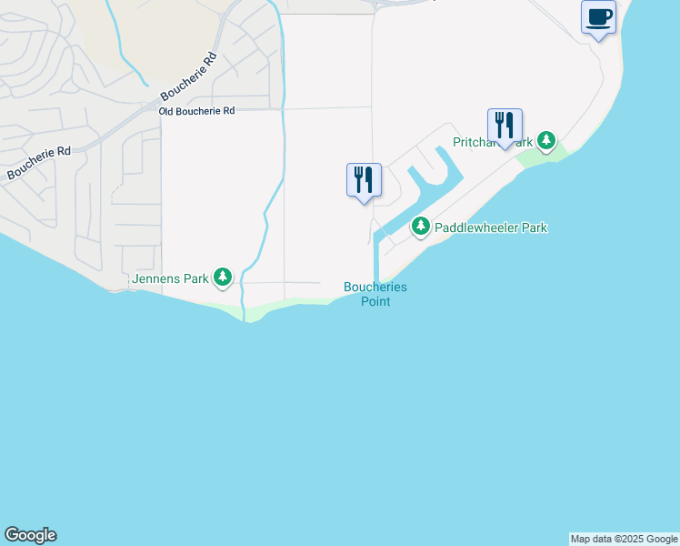 map of restaurants, bars, coffee shops, grocery stores, and more near 4038 Pritchard Drive in West Kelowna