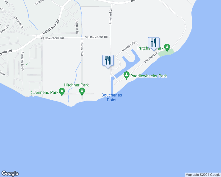 map of restaurants, bars, coffee shops, grocery stores, and more near 4022 Pritchard Drive in West Kelowna