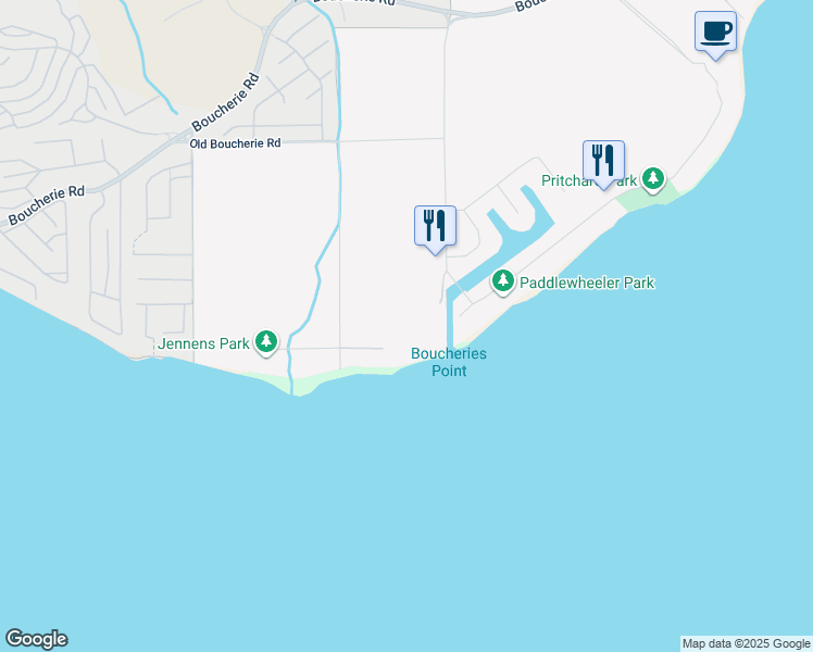 map of restaurants, bars, coffee shops, grocery stores, and more near 4038 Pritchard Drive in West Kelowna