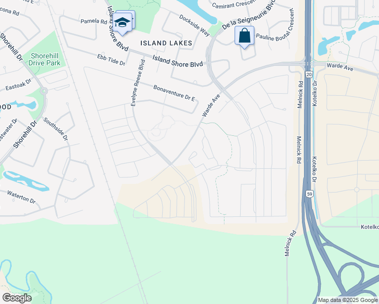 map of restaurants, bars, coffee shops, grocery stores, and more near 35 Jack Reimer Drive in Winnipeg
