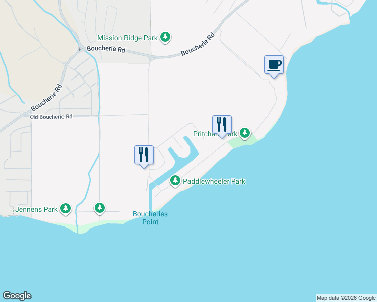 map of restaurants, bars, coffee shops, grocery stores, and more near 3969 Camano Road in West Kelowna