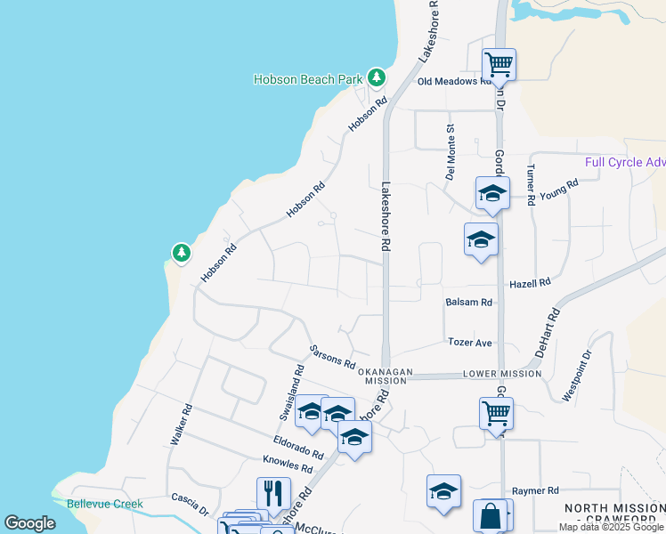 map of restaurants, bars, coffee shops, grocery stores, and more near 4354 Kensington Drive in Kelowna