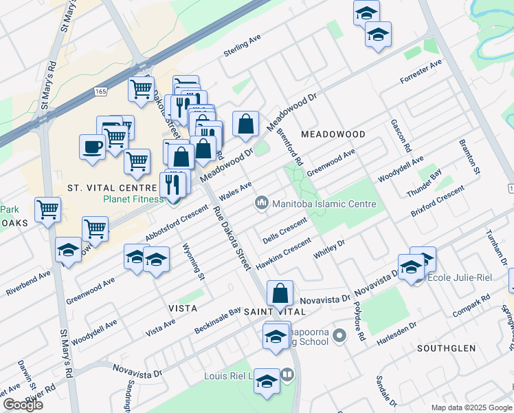 map of restaurants, bars, coffee shops, grocery stores, and more near 246 Greenwood Avenue in Winnipeg