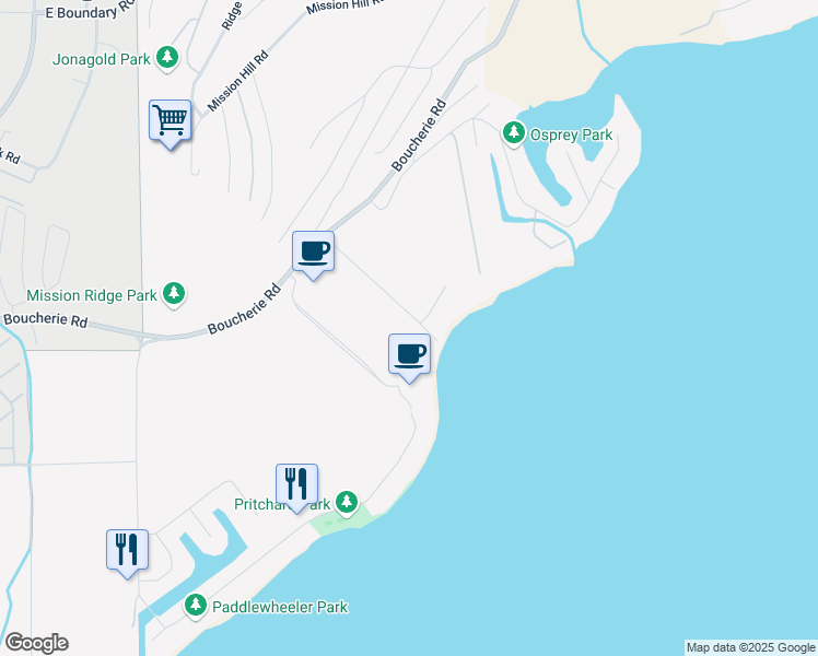 map of restaurants, bars, coffee shops, grocery stores, and more near 3750 West Bay Road in West Kelowna