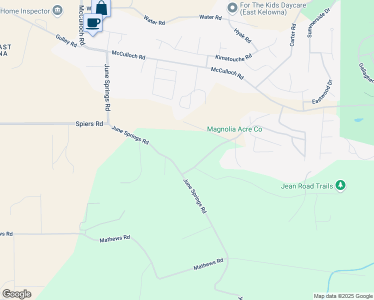 map of restaurants, bars, coffee shops, grocery stores, and more near 4099 June Springs Road in Kelowna