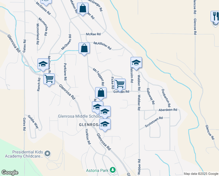 map of restaurants, bars, coffee shops, grocery stores, and more near 3498 Ficke Road in West Kelowna