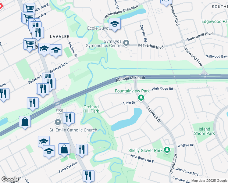 map of restaurants, bars, coffee shops, grocery stores, and more near 26 Picton Court in Winnipeg