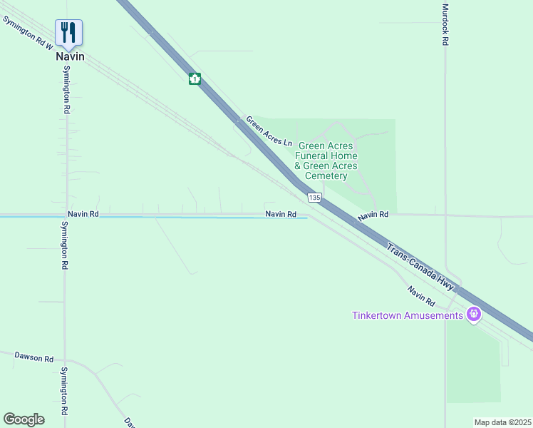 map of restaurants, bars, coffee shops, grocery stores, and more near Navin Road in Winnipeg