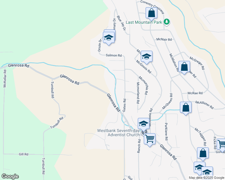 map of restaurants, bars, coffee shops, grocery stores, and more near 3358 Chelsea Court in West Kelowna