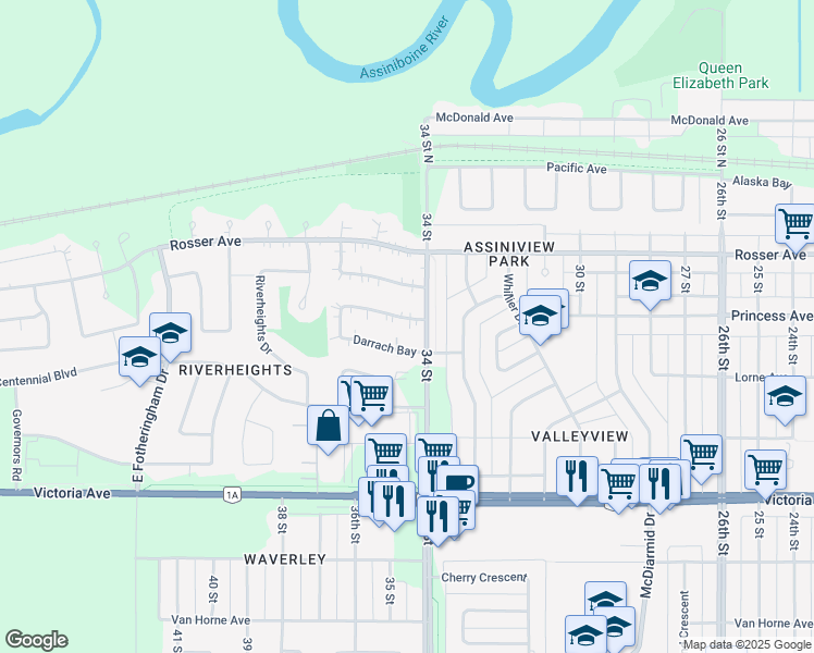 map of restaurants, bars, coffee shops, grocery stores, and more near 6 Darrach Bay in Brandon
