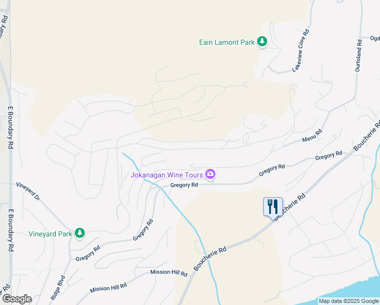 map of restaurants, bars, coffee shops, grocery stores, and more near 1407 Pinot Noir Drive in West Kelowna