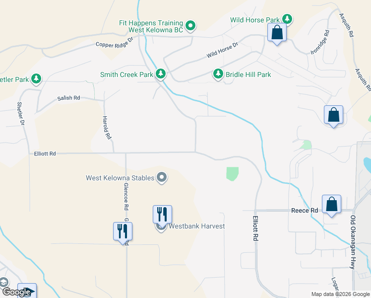 map of restaurants, bars, coffee shops, grocery stores, and more near 3178 Smith Creek Road in West Kelowna