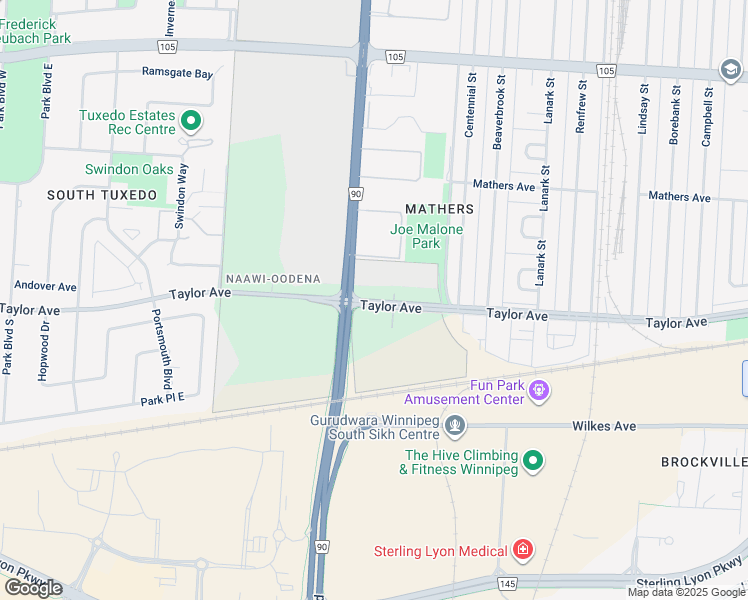 map of restaurants, bars, coffee shops, grocery stores, and more near 954 Kenaston Boulevard in Winnipeg