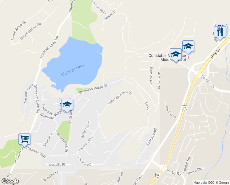 map of restaurants, bars, coffee shops, grocery stores, and more near 2224 Upper Sundance Drive in West Kelowna